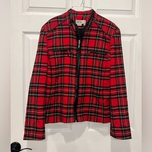 Lana Lee Vintage Red Plaid Jacket Full‎ Zip Size 16